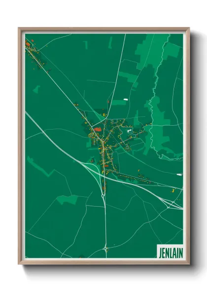 Une affiche de carte sur Jenlain