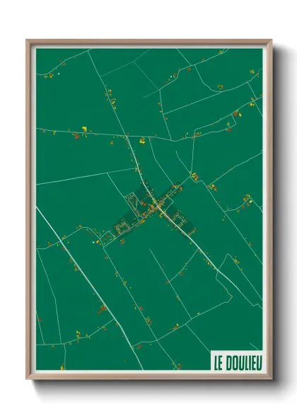 Une affiche de carte sur Le Doulieu