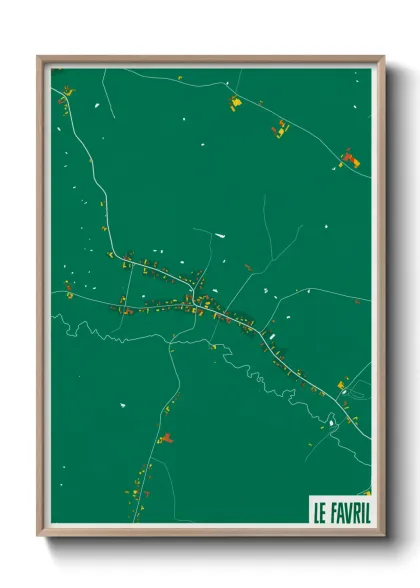 Une affiche de carte sur Le Favril