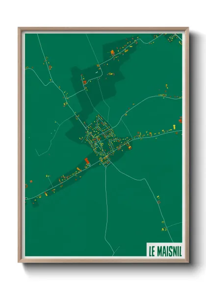 Une affiche de carte sur Le Maisnil