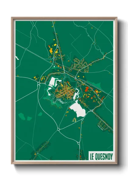 Une affiche de carte sur Le Quesnoy