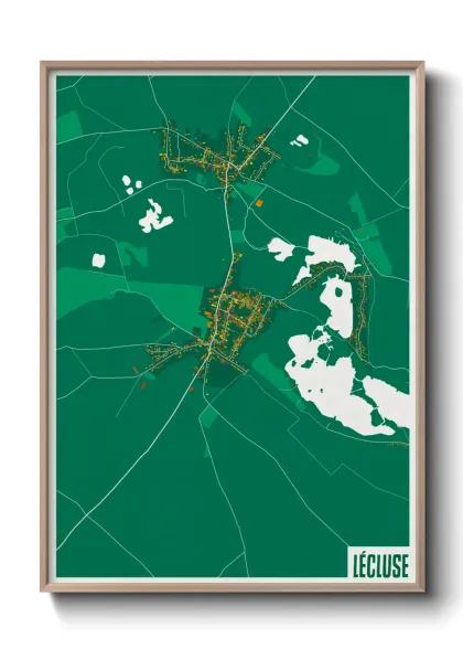 Une affiche de carte sur Lécluse