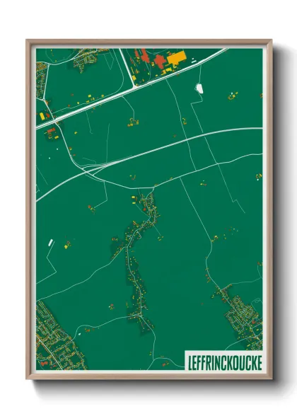 Une affiche de carte sur Leffrinckoucke