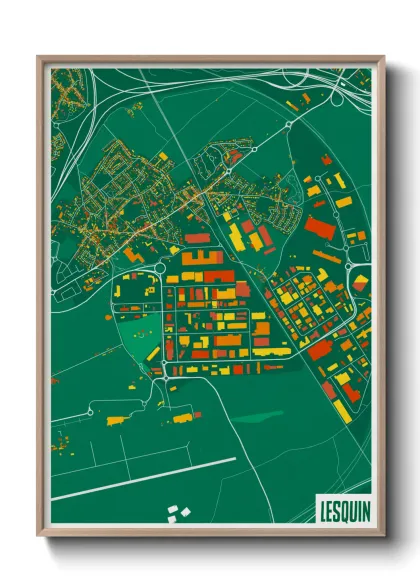 Une affiche de carte sur Lesquin