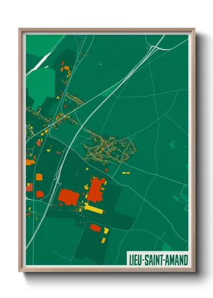 Une affiche de carte sur Lieu-Saint-Amand