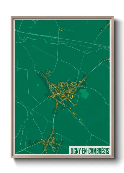 Une affiche de carte sur Ligny-en-Cambrésis