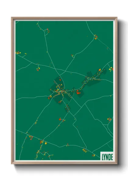 Une affiche de carte sur Lynde