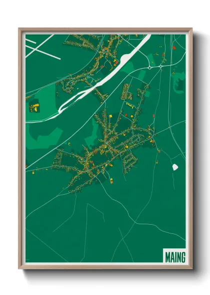 Une affiche de carte sur Maing