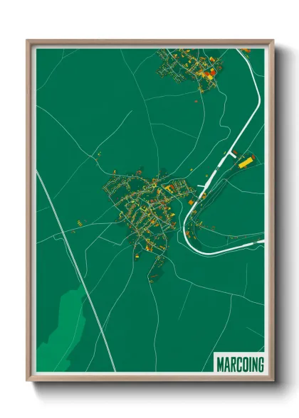 Une affiche de carte sur Marcoing