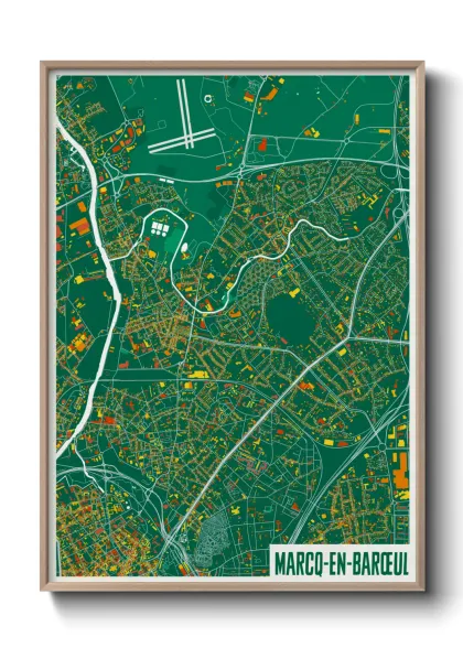 Une affiche de carte sur Marcq-en-Barœul
