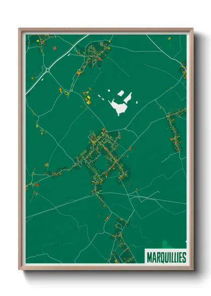 Une affiche de carte sur Marquillies