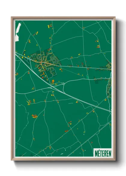 Une affiche de carte sur Méteren