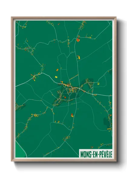 Une affiche de carte sur Mons-en-Pévèle