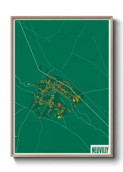 Une affiche de carte sur Neuvilly