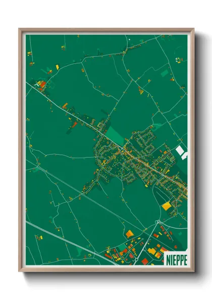 Une affiche de carte sur Nieppe