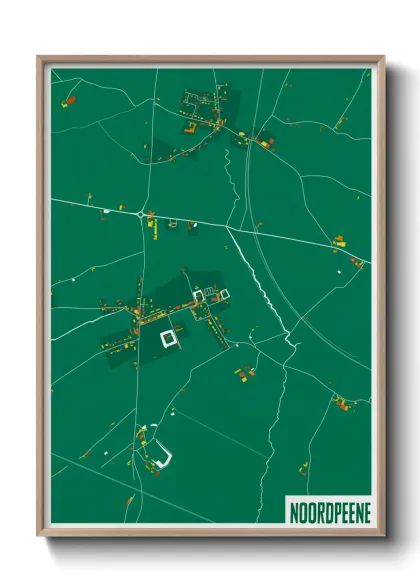 Une affiche de carte sur Noordpeene