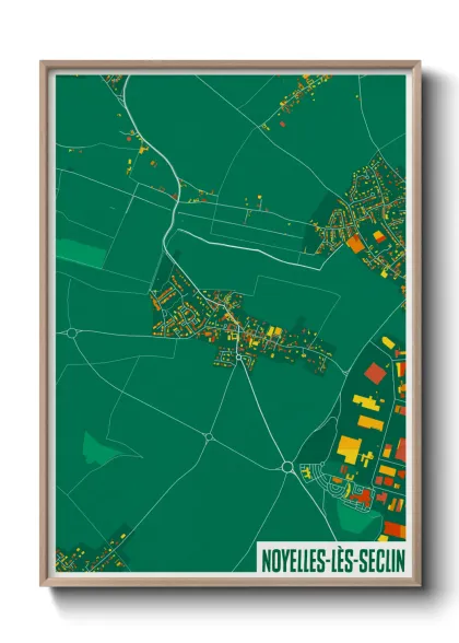 Une affiche de carte sur Noyelles-lès-Seclin