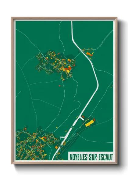 Une affiche de carte sur Noyelles-sur-Escaut