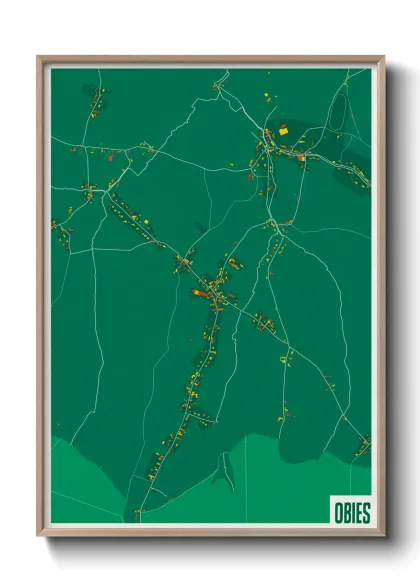 Une affiche de carte sur Obies