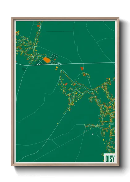 Une affiche de carte sur Oisy