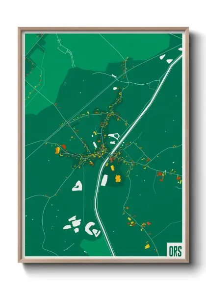 Une affiche de carte sur Ors
