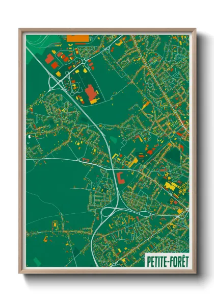 Une affiche de carte sur Petite-Forêt
