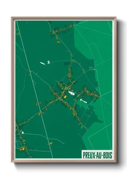 Une affiche de carte sur Preux-au-Bois