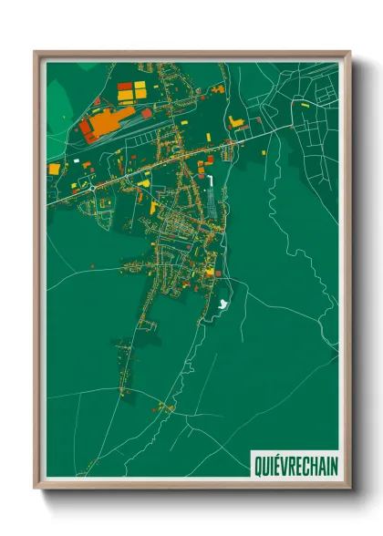 Une affiche de carte sur Quiévrechain