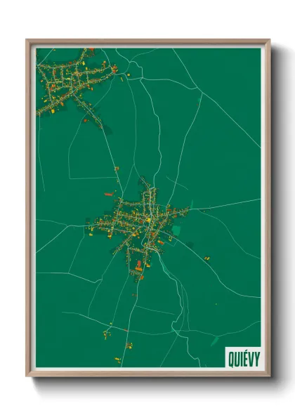 Une affiche de carte sur Quiévy