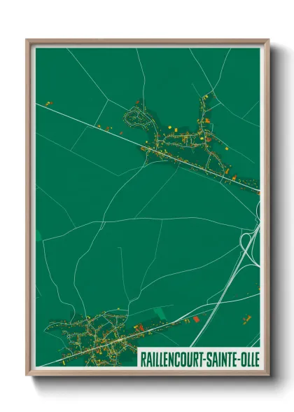 Une affiche de carte sur Raillencourt-Sainte-Olle