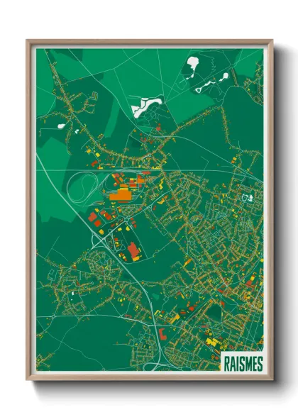 Une affiche de carte sur Raismes
