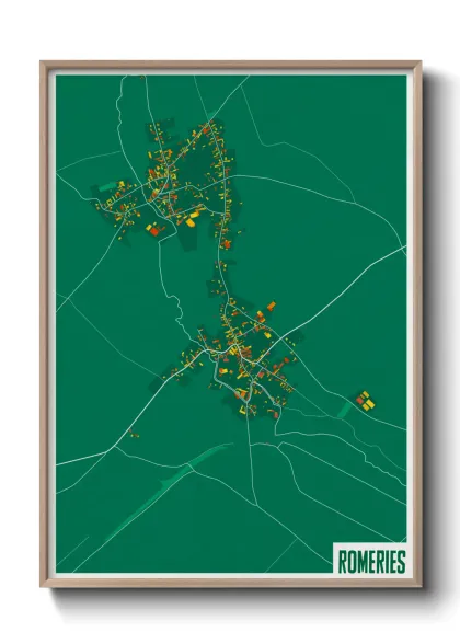 Une affiche de carte sur Romeries