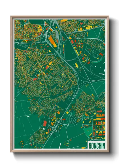 Une affiche de carte sur Ronchin
