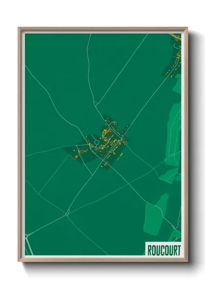 Une affiche de carte sur Roucourt