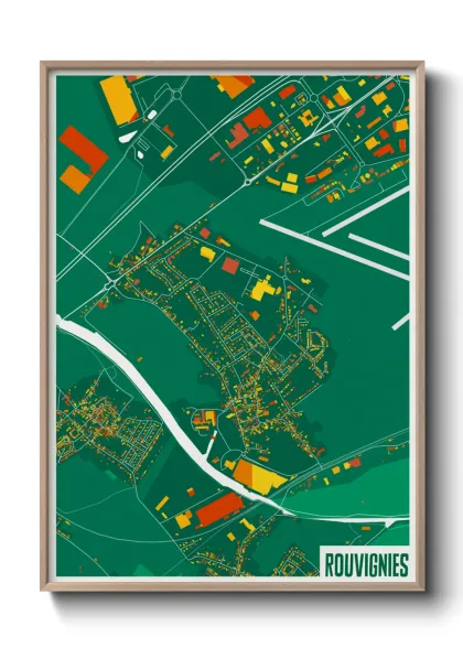 Une affiche de carte sur Rouvignies