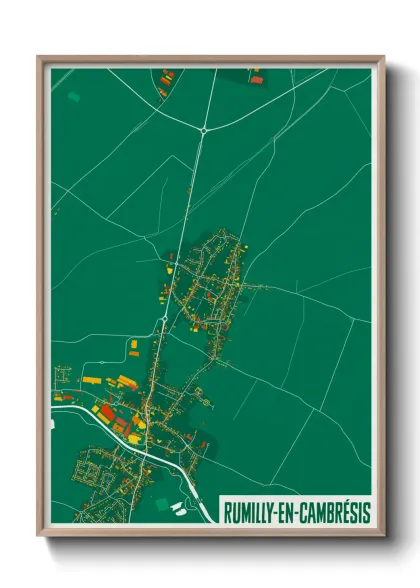 Une affiche de carte sur Rumilly-en-Cambrésis