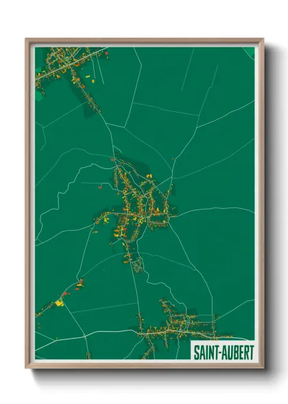 Une affiche de carte sur Saint-Aubert
