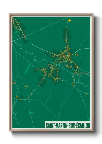 Une affiche de carte sur Saint-Martin-sur-Écaillon