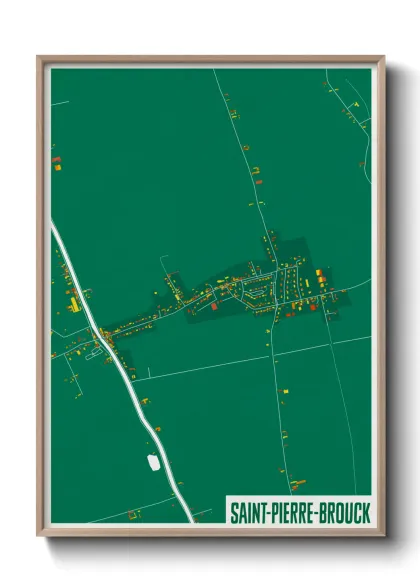 Une affiche de carte sur Saint-Pierre-Brouck