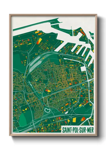 Une affiche de carte sur Saint-Pol-sur-Mer