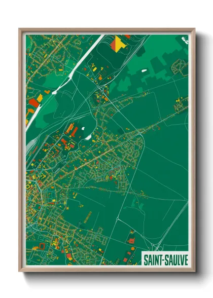 Une affiche de carte sur Saint-Saulve