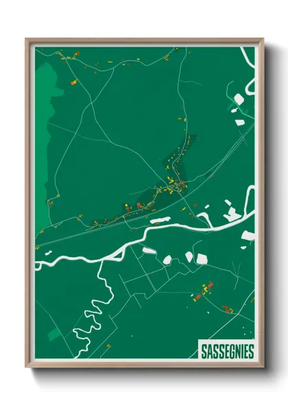 Une affiche de carte sur Sassegnies