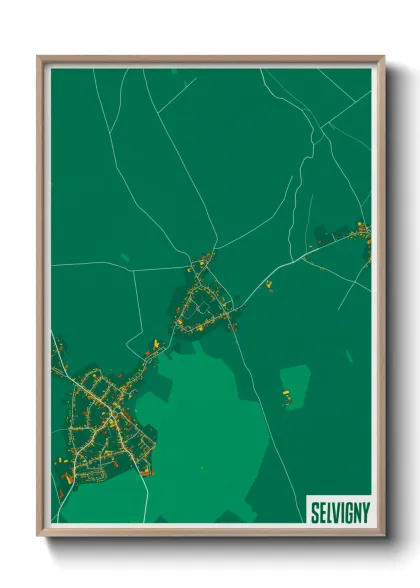 Une affiche de carte sur Selvigny