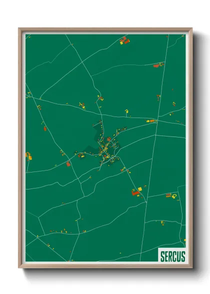 Une affiche de carte sur Sercus