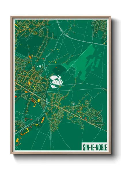 Une affiche de carte sur Sin-le-Noble