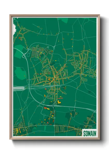 Une affiche de carte sur Somain