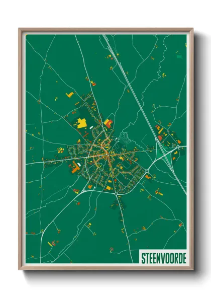 Une affiche de carte sur Steenvoorde