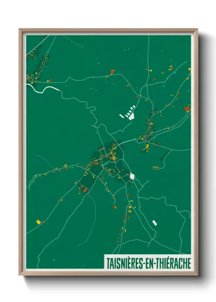Une affiche de carte sur Taisnières-en-Thiérache
