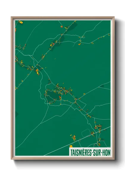 Une affiche de carte sur Taisnières-sur-Hon