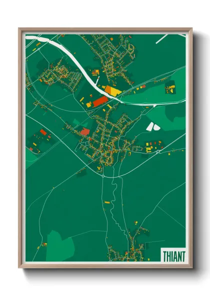 Une affiche de carte sur Thiant